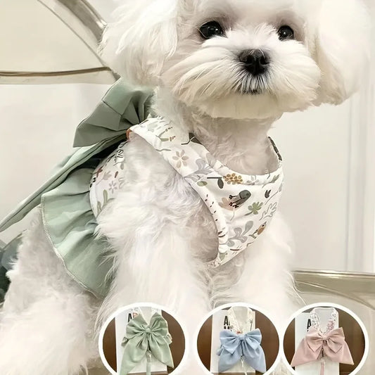 Dog & Cat Harness and Leash Set – Floral Vest Collar for Puppies, Kittens & Small Pets