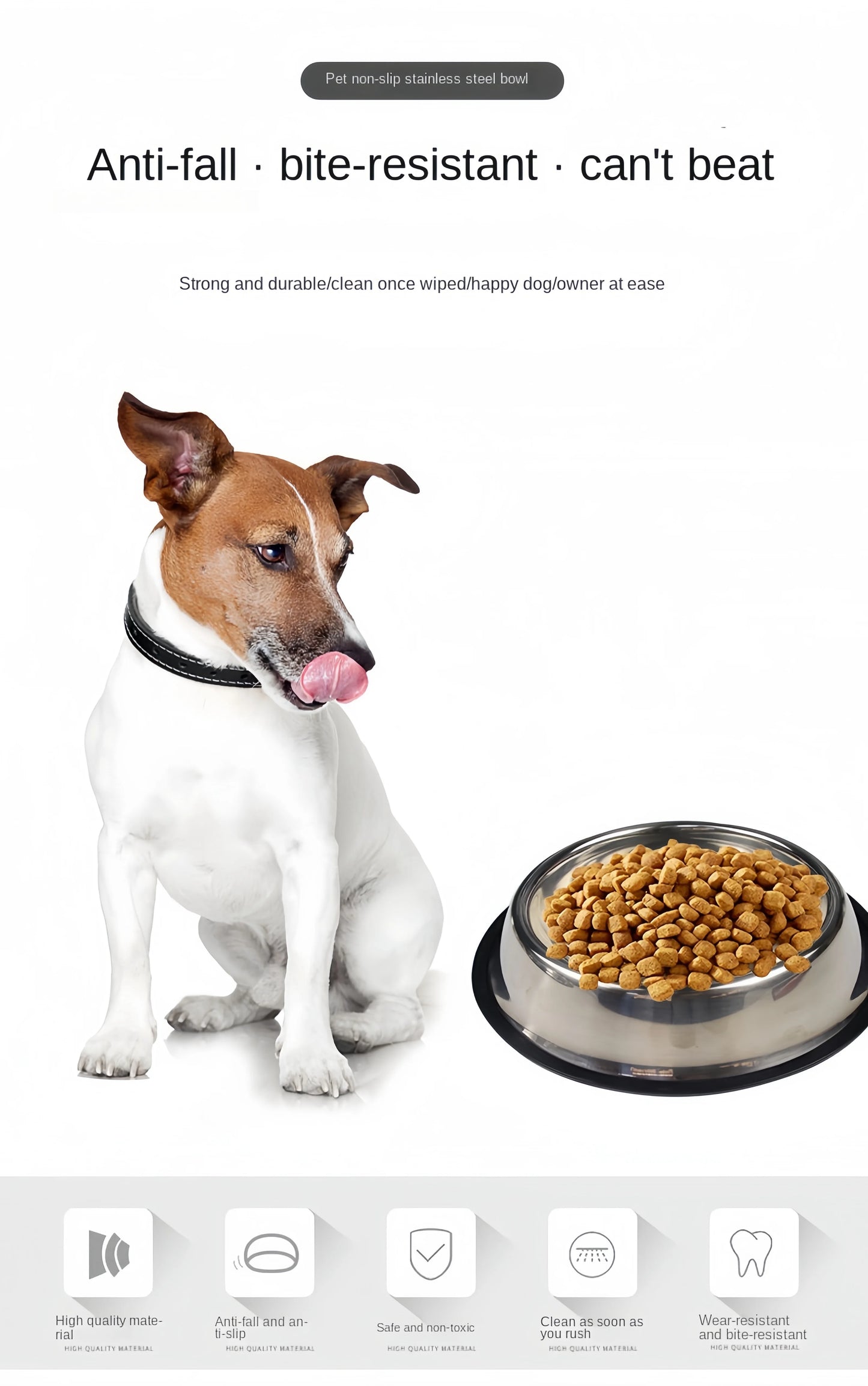 Stainless Steel Pet Feeding Bowl – Durable, Easy-to-Clean Food & Water Dish for Cats & Dogs