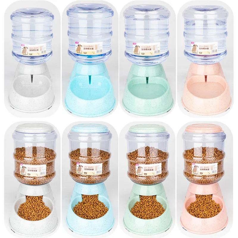 Large Capacity Automatic Pet Feeder – Food & Water Bowl Set for Cats and Small Dogs