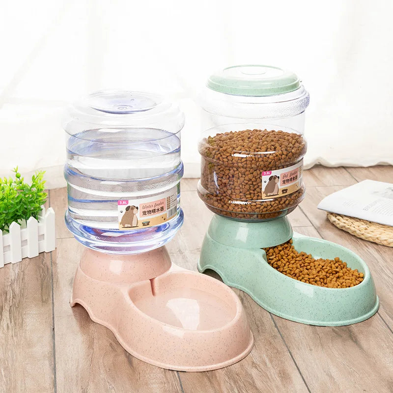 Large Capacity Automatic Pet Feeder – Food & Water Bowl Set for Cats and Small Dogs