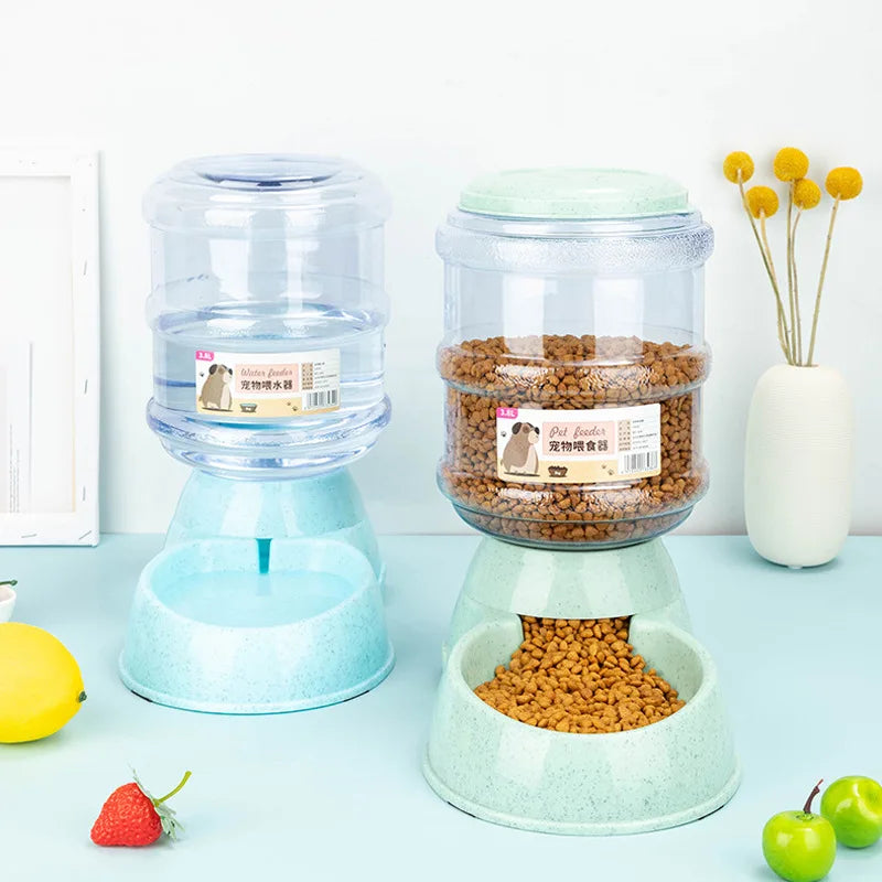 Large Capacity Automatic Pet Feeder – Food & Water Bowl Set for Cats and Small Dogs