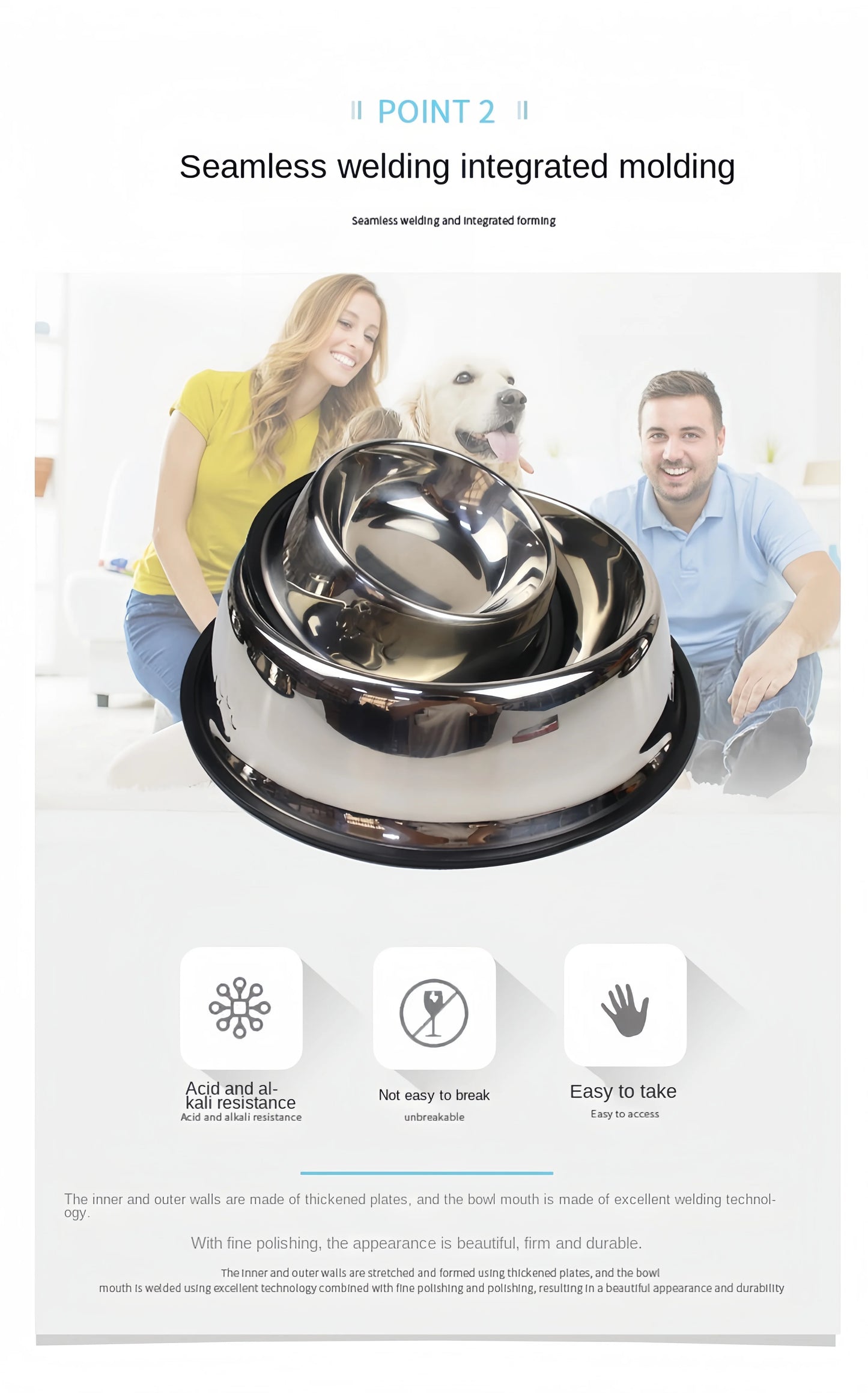 Stainless Steel Pet Feeding Bowl – Durable, Easy-to-Clean Food & Water Dish for Cats & Dogs